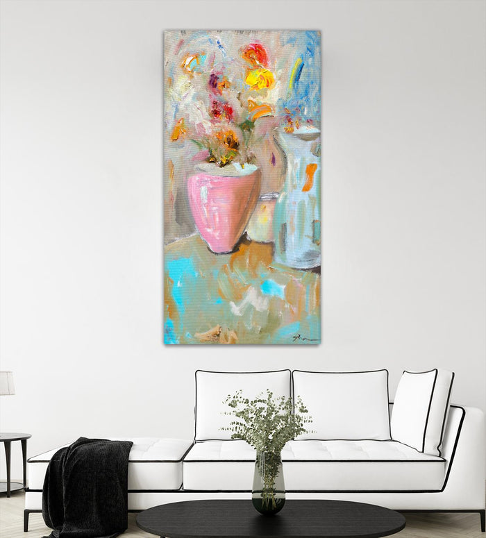 All About the Vase by Bradford Brenner on GIANT ART - muted tones floral & still life