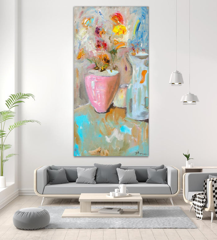 All About the Vase by Bradford Brenner on GIANT ART - muted tones floral & still life