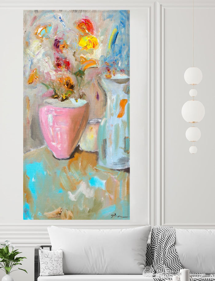 All About the Vase by Bradford Brenner on GIANT ART - muted tones floral & still life
