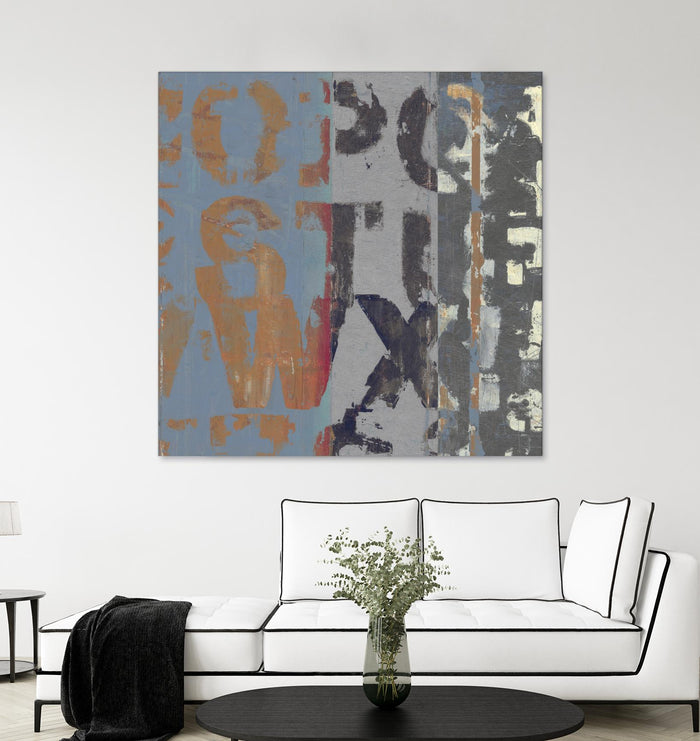 Alphabet Overlay II by Vision Studio on GIANT ART - blue abstract