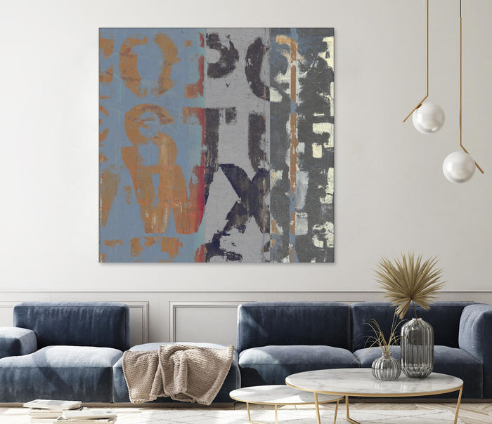 Alphabet Overlay II by Vision Studio on GIANT ART - blue abstract