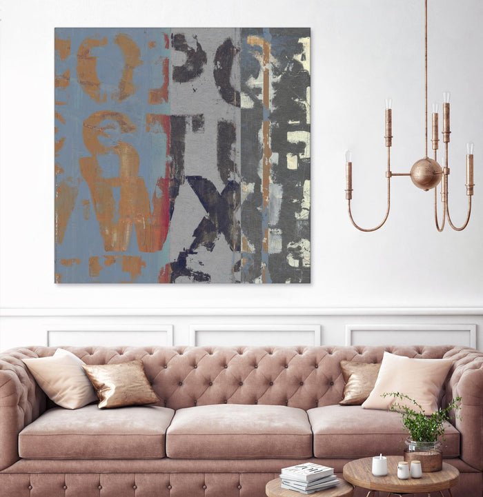 Alphabet Overlay II by Vision Studio on GIANT ART - blue abstract