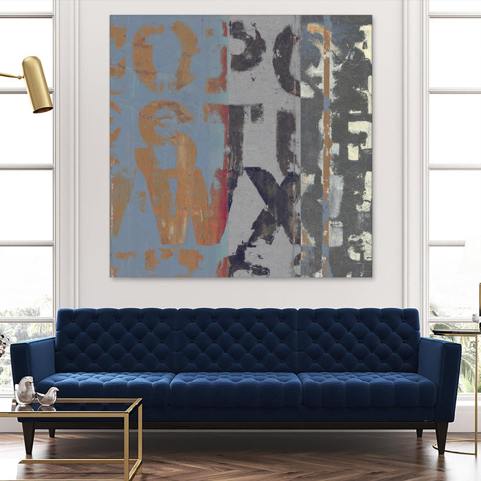 Alphabet Overlay II by Vision Studio on GIANT ART - blue abstract