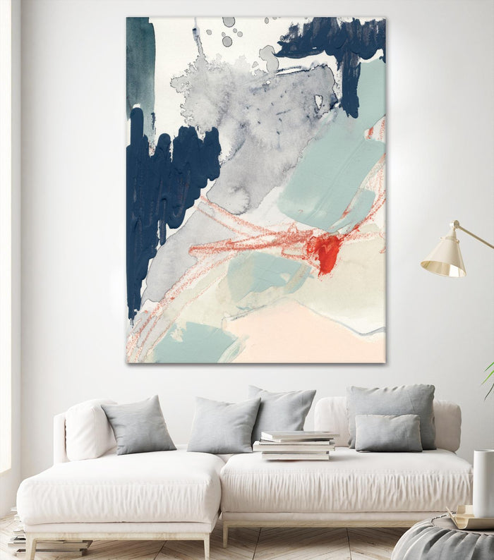 Ash Blue & Crimson I by Victoria Barnes on GIANT ART - orange abstract abstract