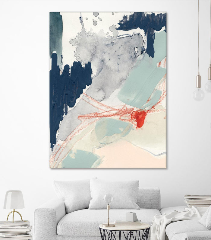 Ash Blue & Crimson I by Victoria Barnes on GIANT ART - orange abstract abstract