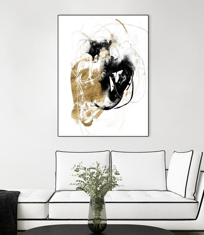 Black & Gold Splash III by Jennifer Goldberger on GIANT ART - metallics abstract
