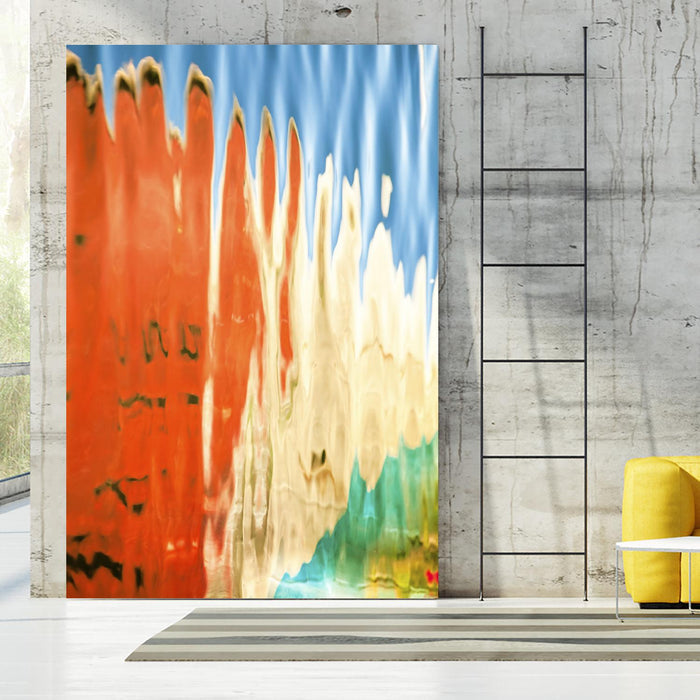 Boats in Reflection by Melissa McClain on GIANT ART - orange abstract