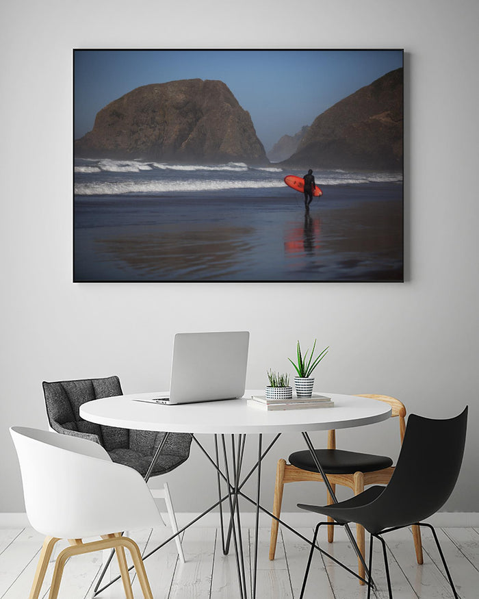 Cannon Beach in the Mist by Aaron Matheson on GIANT ART - blue sea scene