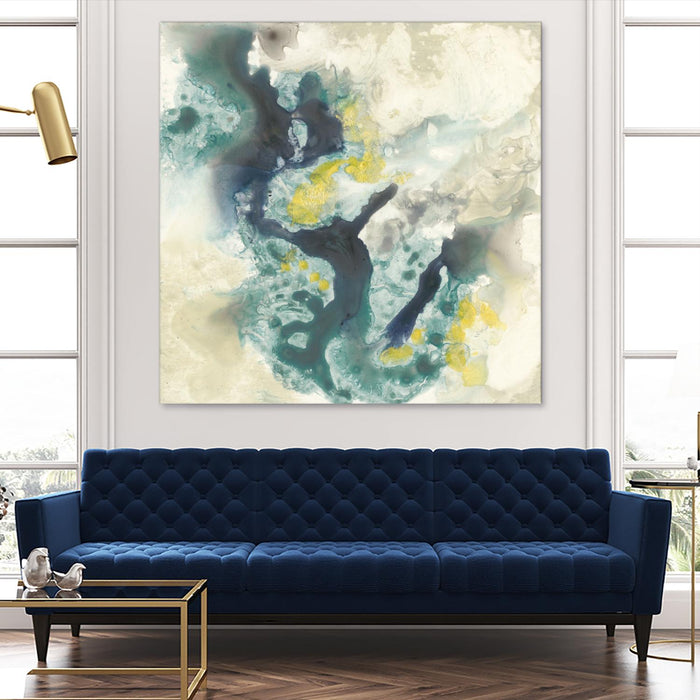 Citron Satellites II by Jennifer Goldberger on GIANT ART - green abstract