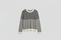 COS (M) Navy-Blue & White Striped Fine-Knit Jumper UK 10 12 EU 38 40 - 100% Cotton
