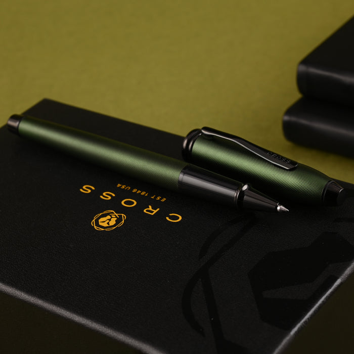 Cross Townsend Roller Ball Pen - Matte Green Micro Knurl PVD 8