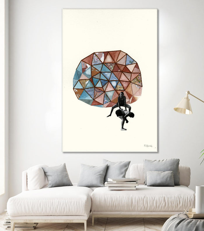 Embroidered Prism Collage 4 by Natasha Marie on GIANT ART - orange contemporary