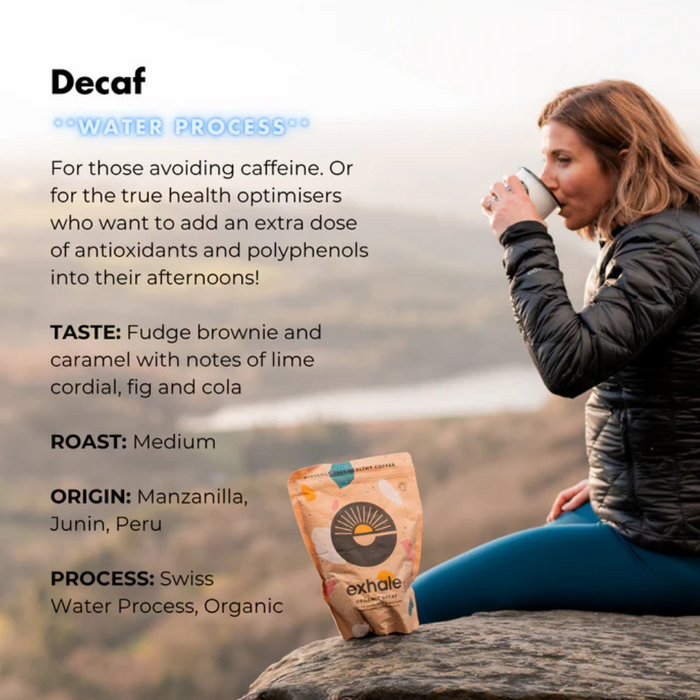 Exhale Organic Decaf Coffee Medium Ground 450g