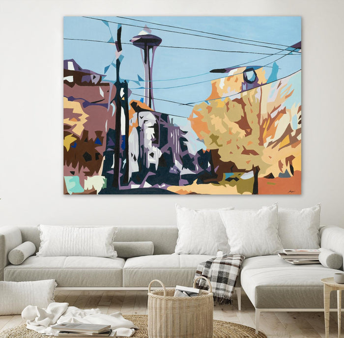 Eye Of The Needle by Beth Ann Lawson on GIANT ART - blues cityscapes space needle