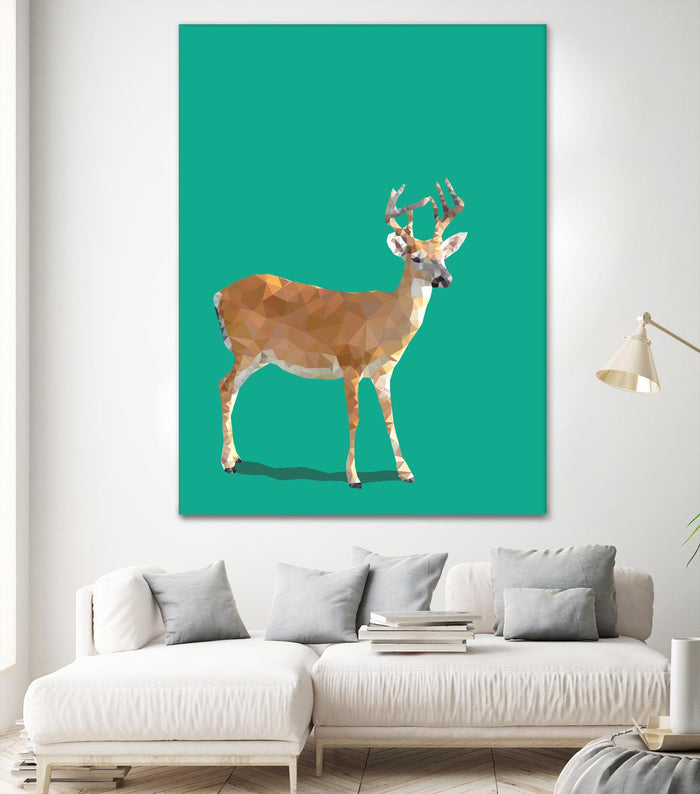 Fractal Deer by THE Studio on GIANT ART - green contemporary