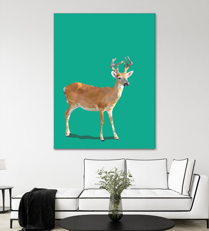 Fractal Deer by THE Studio on GIANT ART - green contemporary