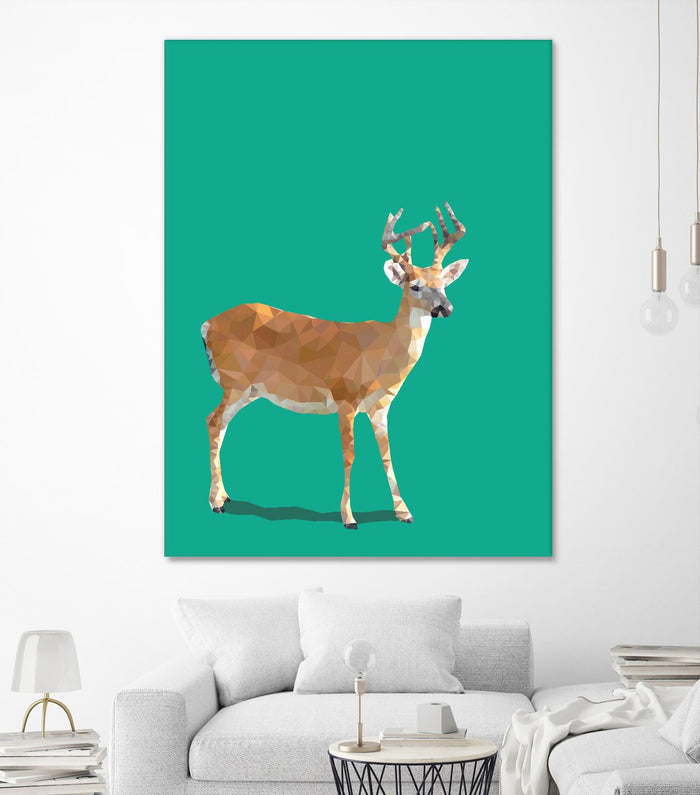 Fractal Deer by THE Studio on GIANT ART - green contemporary
