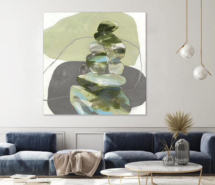Green Cairns III by Ruth Fromstein on GIANT ART - greens organic shapes