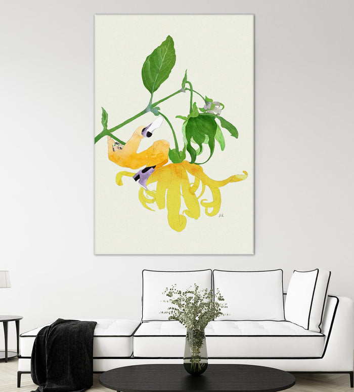 In the Garden Galaxy I by Jenny Iiz Rome on GIANT ART - beige botanical leaves