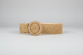 Jigsaw Chevron Woven Suede Belt - Taupe Waist-Belt - Size Small - Good Used Condition