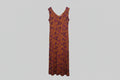 Joe Browns Burnt Orange Tan Floral Swing Jersey Dress UK 22 EU 50 Midi Maxi