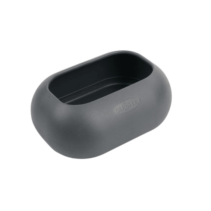 White background with a dark grey BUSTER IncrediBowl, 'BUSTER' is imprinted on the side of the bowl.