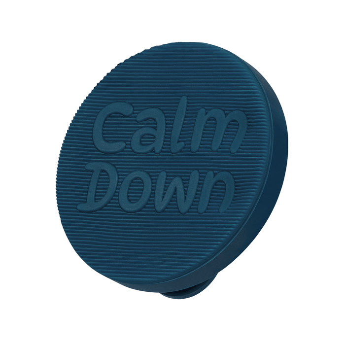 Blue phone grip with 'Calm Down' text on a white background