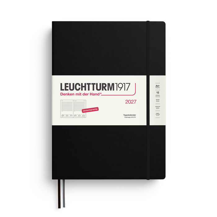 Leuchtturm1917 Daily Planner 2027 - Hard Cover - Black - A4+
