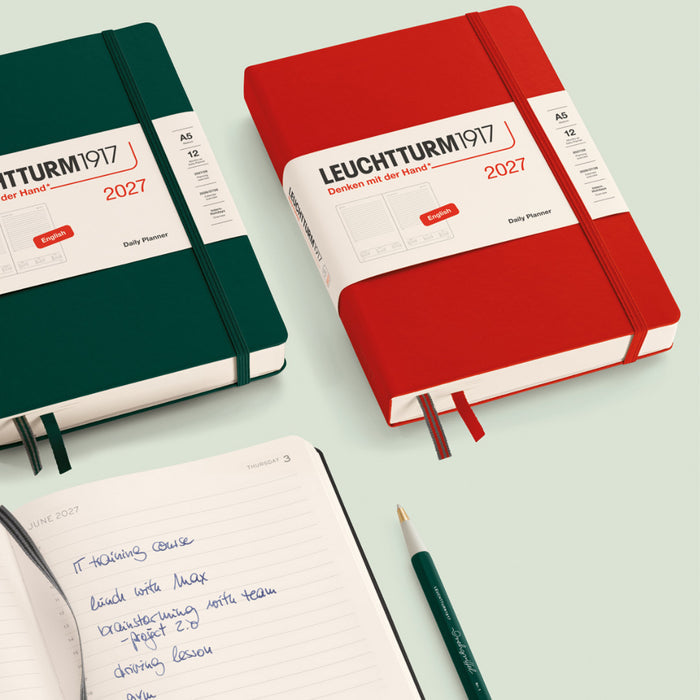 Leuchtturm1917 Daily Planner 2027 - Hard Cover - Black - A4+