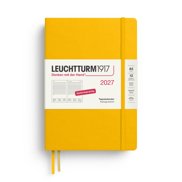 Leuchtturm1917 Daily Planner 2027 - Hard Cover - Sunflower - A5