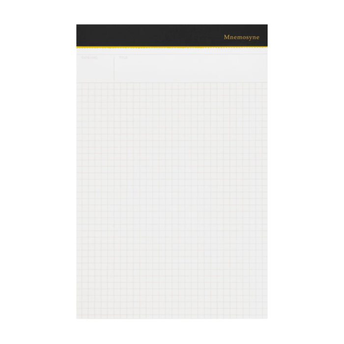 Maruman Mnemosyne HN188A Stapled Black Notepad with Folder - A5 - Squared