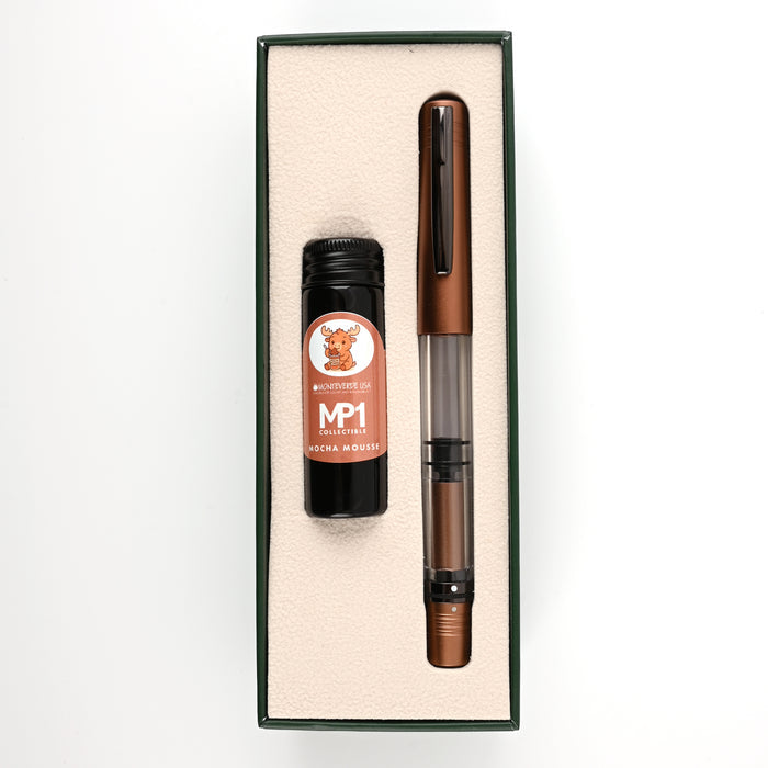 Monteverde MP1 Mocha Mousse Fountain Pen with 15ml Mocha Mousse Ink Bottle 1