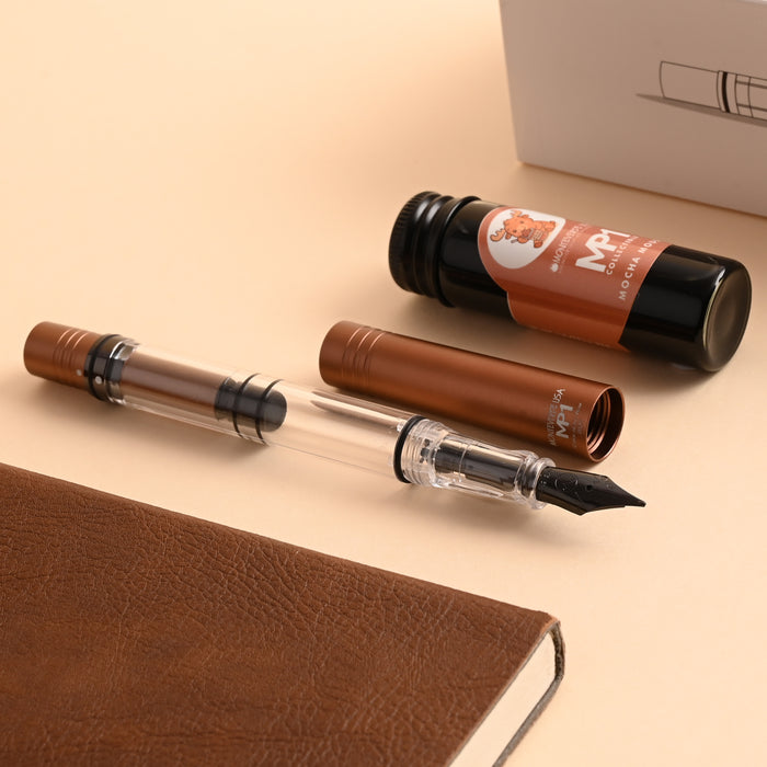 Monteverde MP1 Mocha Mousse Fountain Pen with 15ml Mocha Mousse Ink Bottle 4