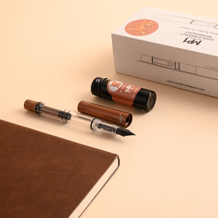 Monteverde MP1 Mocha Mousse Fountain Pen with 15ml Mocha Mousse Ink Bottle 6
