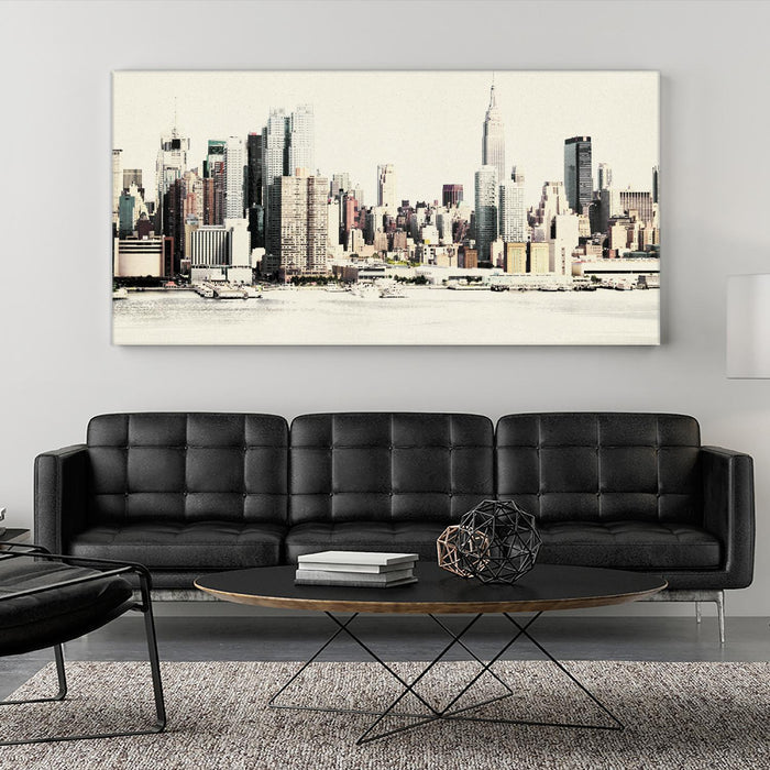 New York Waterfront A by GI ArtLab on GIANT ART - black city scene