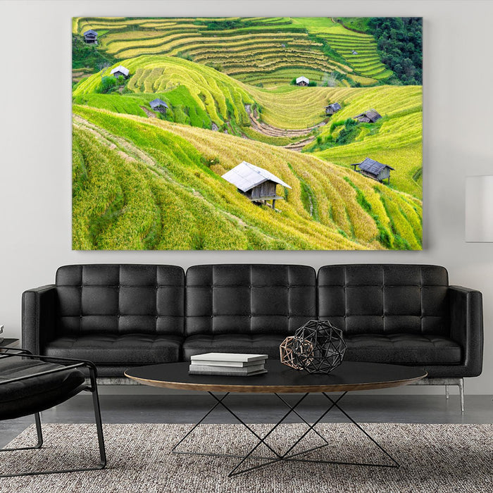 Paddy field valley by Pexels on GIANT ART - yellow landscape