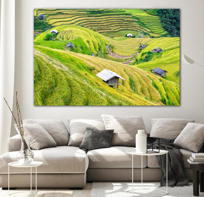 Paddy field valley by Pexels on GIANT ART - yellow landscape