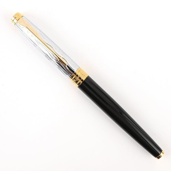 Parker Aster Fountain Pen - Essential Black & Chrome GT 8