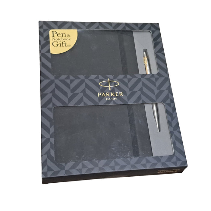 Parker Gift Set - Jotter Stainless Steel GT Ball Pen with Parker Notebook