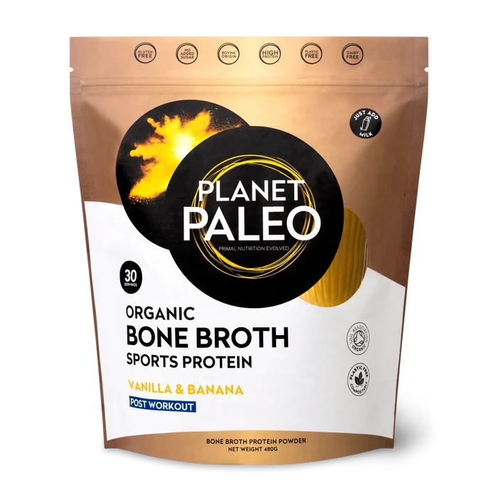 Planet Paleo Bone Broth Protein Powder - Vanilla & Banana 480g