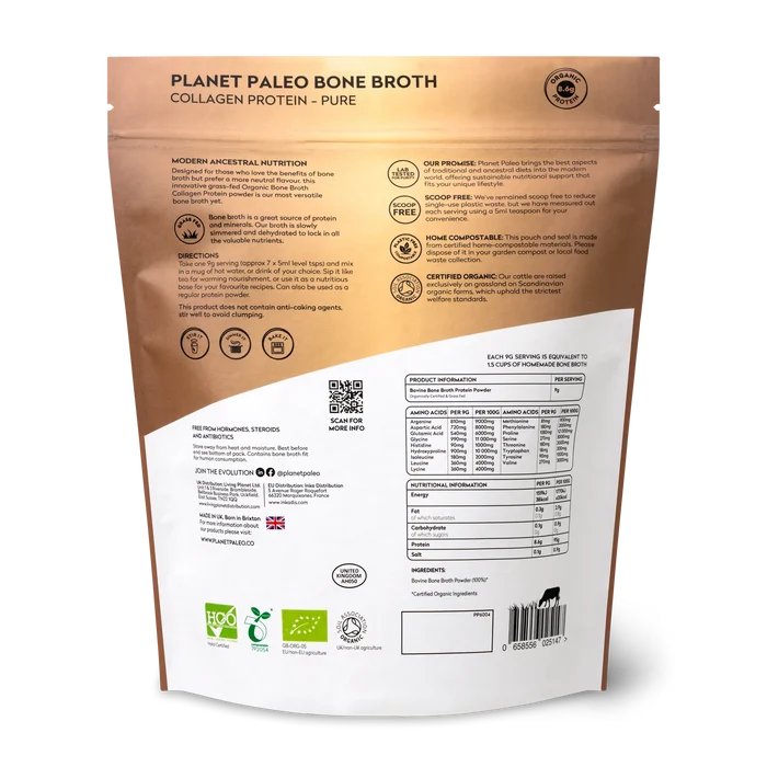 Planet Paleo Organic Bone Broth Pure Unflavoured 450g