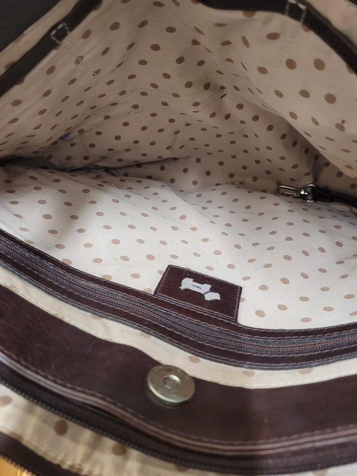 Radley Brown Burgundy Leather Large Shoulder-Bag - Work Travel Handbag Bag - Good Used Condition