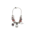 SILVER CHARM BRACELET PURPLE