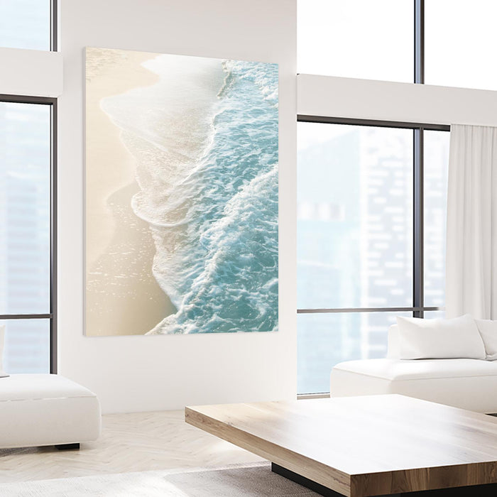 Soft Teal Gold Ocean Dream Waves #1 #water #decor #art by Anita's & Bella's Art on GIANT ART - coastal sand