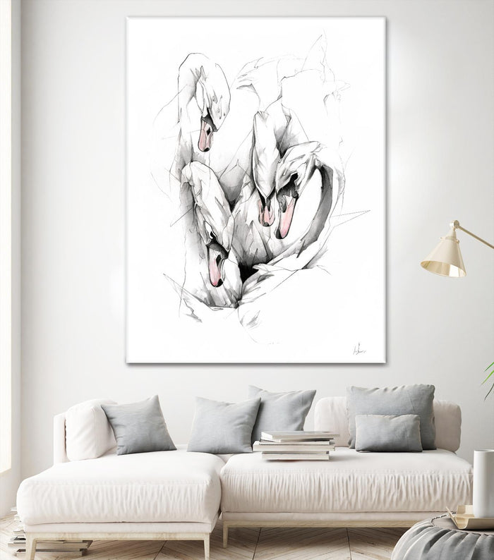 Swan by Alexis Marcou on GIANT ART - black contemporary
