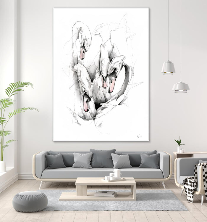Swan by Alexis Marcou on GIANT ART - black contemporary