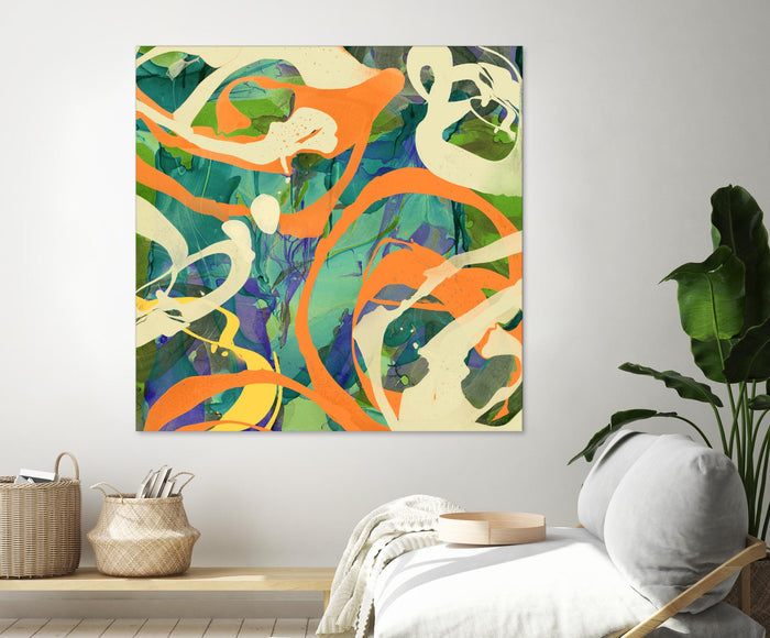 Swirls in Motion by THE Studio on GIANT ART - green abstract