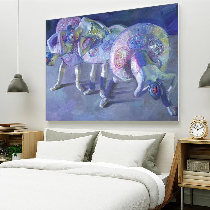 Three Dancers in Grey and Blue by John Asaro on GIANT ART - blue music - dance