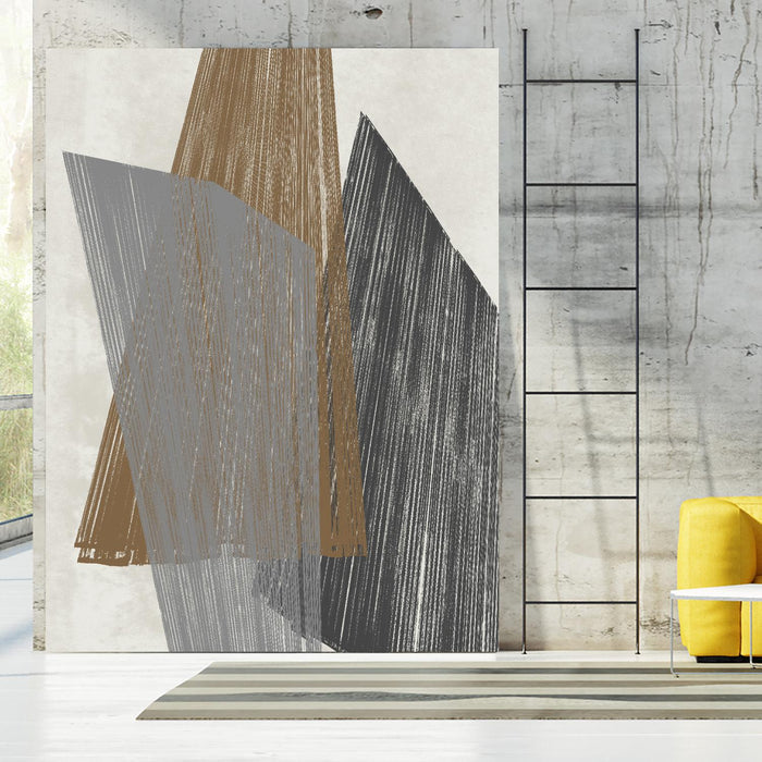 Triangle Stripes I by Jennifer Goldberger on GIANT ART - brown abstract
