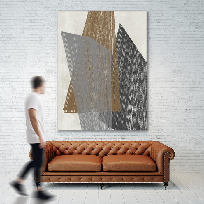 Triangle Stripes I by Jennifer Goldberger on GIANT ART - brown abstract